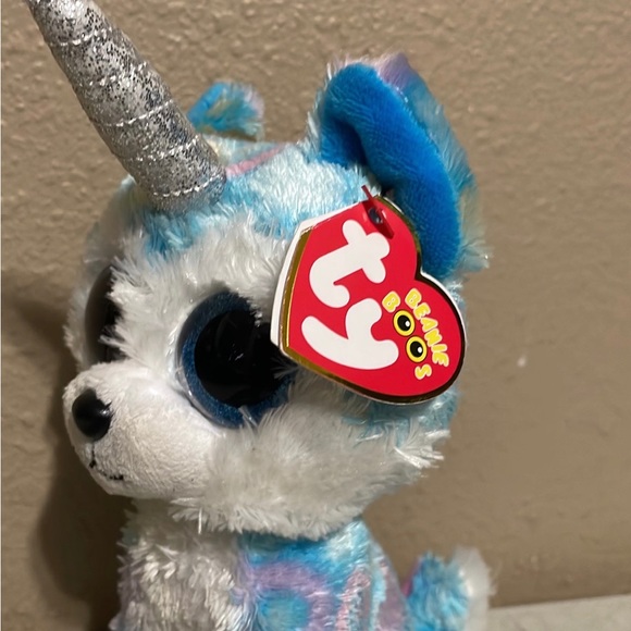 Ty Beanie Boo Helena The Unicorn Husky Dog 6” Plush Stuffed Animal Toy - Picture 2 of 4